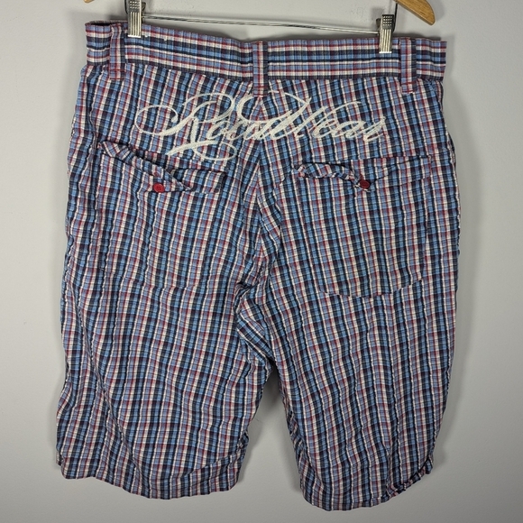 Rocawear plaid embroidered street wear baggy men's cargo shorts size 38 - Picture 3 of 5